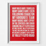Charlton Athletic 'Valley Floyd' Football Song Print, thumbnail 1 of 3