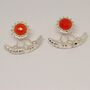 Carnelian, Pearl Earrings, Sterling Silver Earrings, thumbnail 3 of 8