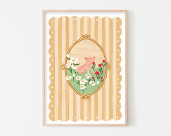 Baby Pig Nursery Art Print, 2 of 4