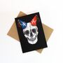Two Party Hat Skull Gothic Birthday Card, thumbnail 4 of 5