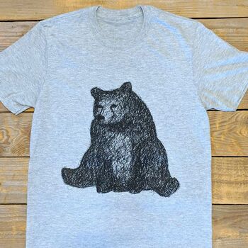Sitting Bear Men's Organic T Shirt, 2 of 7