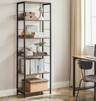 Five/Six Tier Bookcase With Back Panels Shelving Unit, 2 of 12