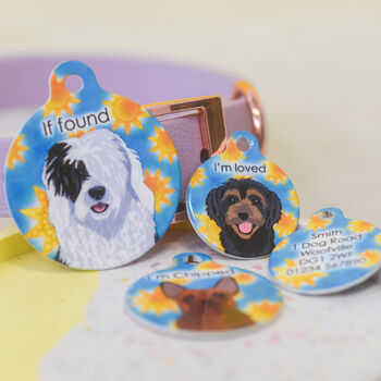 Dog ID Name Tag Summer Solstice Realistic Illustrations, 9 of 11