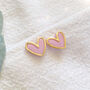Pink Polymer Clay Heart Studs, thumbnail 4 of 5