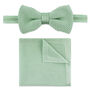 Men's Knitted Bow Tie In Light Sage Green | Perfect Wedding Neck Tie For Groomsmen | Gents Woven Tie, thumbnail 5 of 8