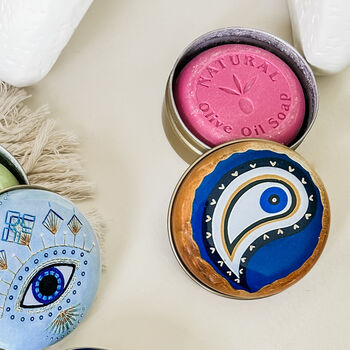 Natural Olive Oil Soap With Evil Eye Tin Gift Box, 11 of 11