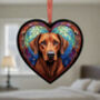 Rhodesian Ridgeback Stained Glass Effect Heart Suncatcher, thumbnail 5 of 5