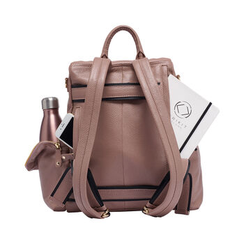 Amber Warm Taupe Leather Backpack, 11 of 11