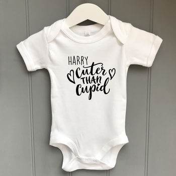 Personalised Cuter Than Cupid Baby Grow, 2 of 5