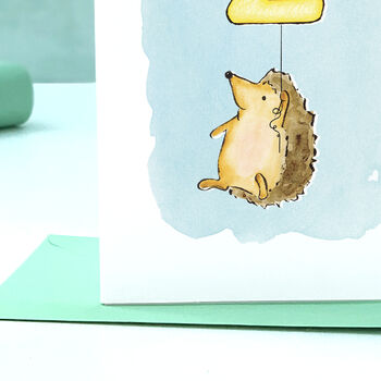Hedgehog Second Birthday Card, 2 of 11
