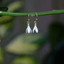 Snowdrop White Flower Drop Single Earrings, Gold Tone, thumbnail 1 of 3