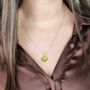 18ct Gold Plated Peridot August Birthstone Necklace, thumbnail 3 of 4