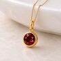 Personalised Gold Plated Sterling Silver January Birthstone Garnet Pendant Necklace, thumbnail 1 of 9