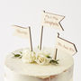 Personalised Wooden Flags Cake Topper, thumbnail 2 of 8