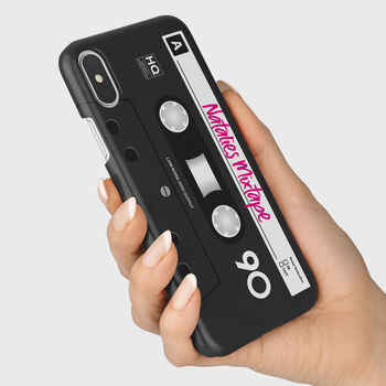 Personalised Mixtape Cassette Phone Case Black, 2 of 3