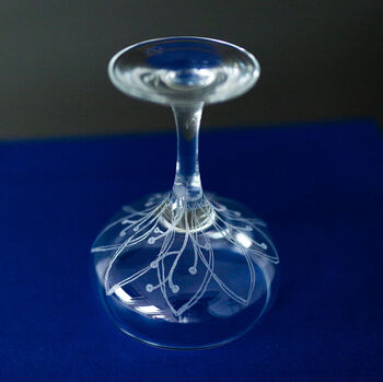 Botanical Berry Hand Engraved Coupe Glass, 9 of 9