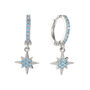Cosima Silver Turquoise Star Huggie Earrings, thumbnail 1 of 2