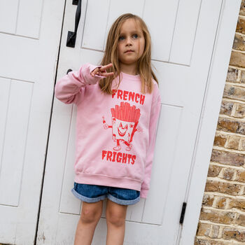 French Frights Girls' Slogan Sweatshirt, 4 of 4