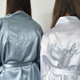 Blue Embroidered Bridesmaid Robes, thumbnail 1 of 5