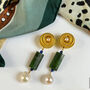 Jade And Baroque Pearl Long Drop Earrings, thumbnail 1 of 5