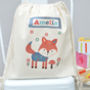 Personalised Playful Fox Cotton Nursery Bag, thumbnail 2 of 4