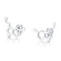 Happiness Molecules Serotonin 18 G Screw Back Stud Earrings With Ball Backs, thumbnail 6 of 12