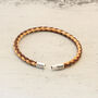 Personalised Sterling Silver Cork Bracelet Natural/Brown, thumbnail 4 of 8