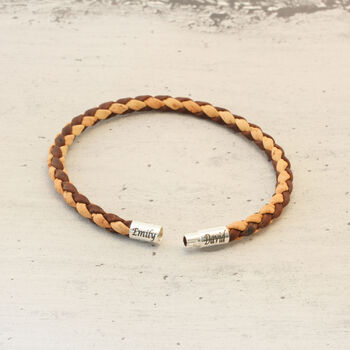 Personalised Sterling Silver Cork Bracelet Natural/Brown, 4 of 8