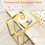 Set Of Two C Shaped Tempered Glass Sofa Side Table, thumbnail 9 of 9