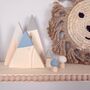 Woodland Inspired Wooden Nursery Shelf Decor Green, Blue, Cream, thumbnail 1 of 6