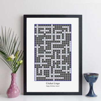 Personalised Cricket Slang Words Print Gift, 3 of 5