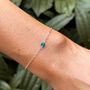 Blue Ethiopian Opal Sterling Silver Chain Bracelet, thumbnail 1 of 4