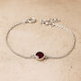 Sterling Silver January Garnet Birthstone Bracelet, thumbnail 2 of 6