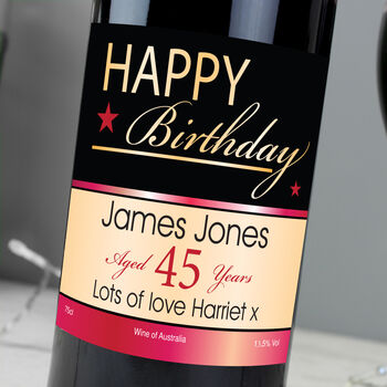 Personalised Happy Birthday Red Wine, 3 of 5