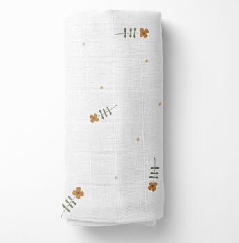 Small Flower Swaddle Blanket, 3 of 5