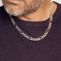 Mens Sterling Silver Heavy Figaro Chain Necklace, thumbnail 1 of 12