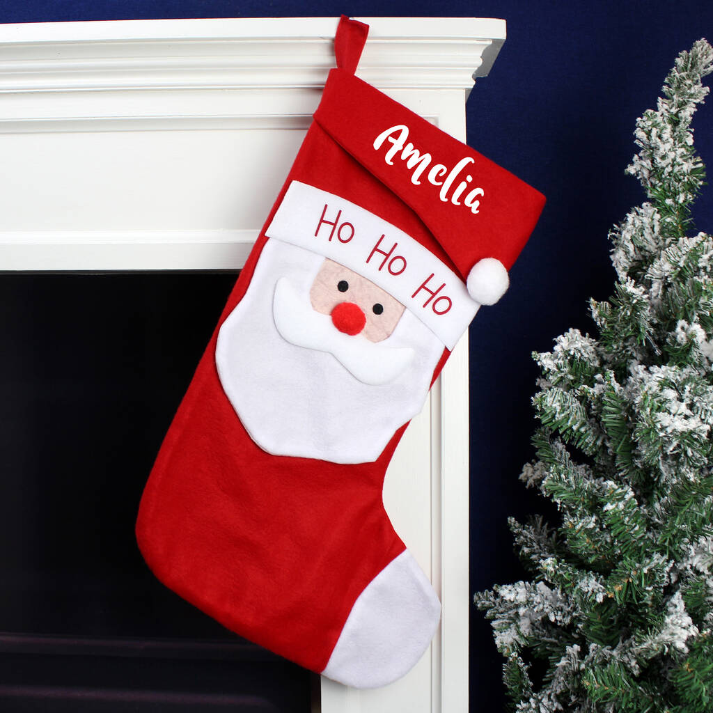 Personalised Hanging Santa Christmas Stocking By The Orchard ...