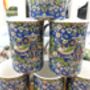 Set Of Six Straight Mugs In Blue Strawberry Thief Design, thumbnail 6 of 10