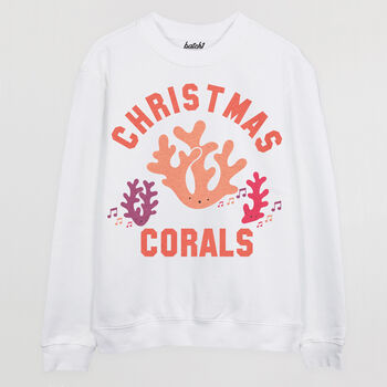 Christmas Corals Women's Christmas Jumper, 3 of 4