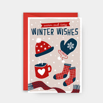 Cosy Winter Wishes Card. Single Card Or Pack Of Six, 3 of 3