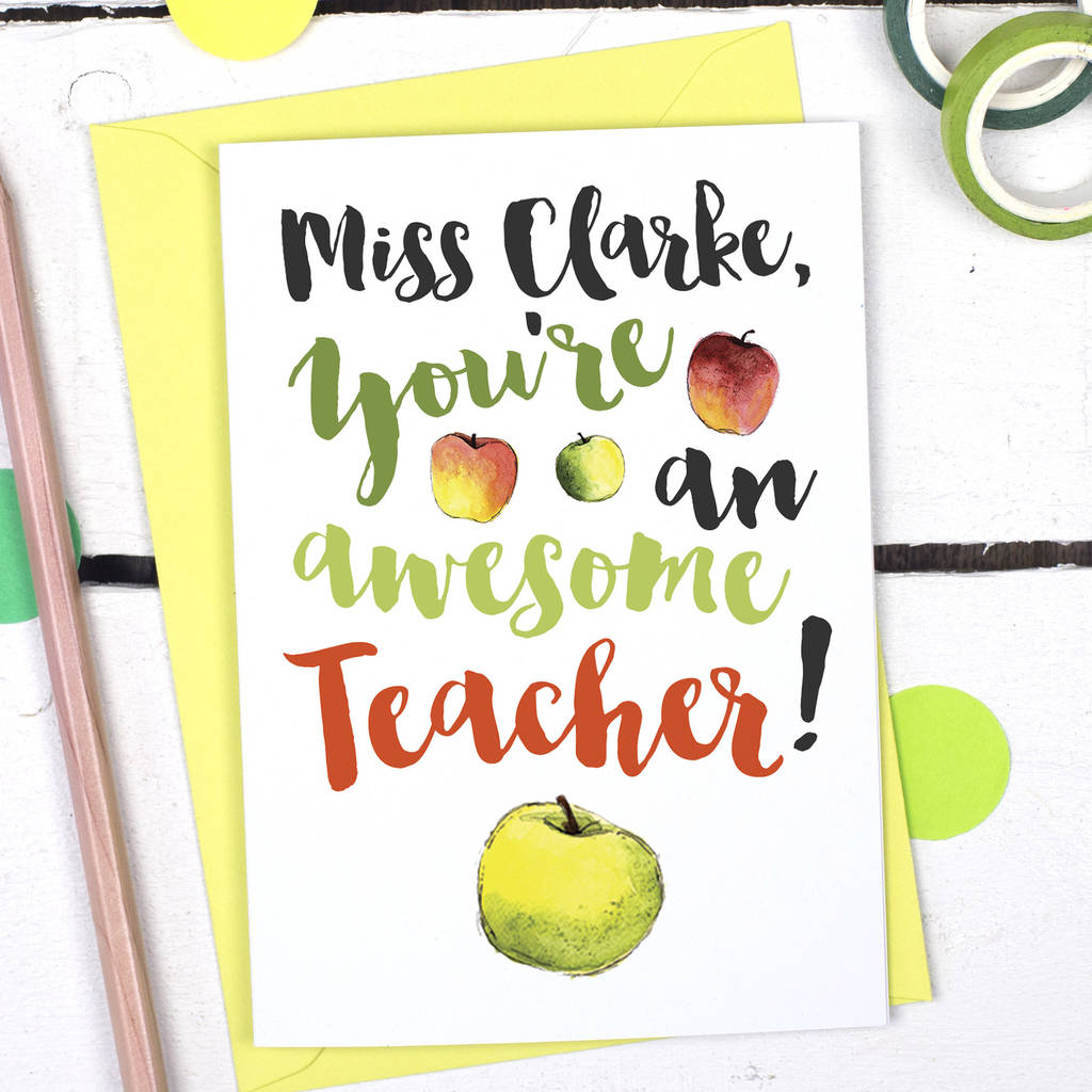 personalised thank you awesome teacher card by alexia claire ...