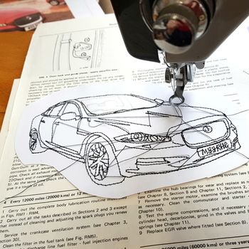 Personalised Favourite Car Embroidered Artwork, 5 of 7