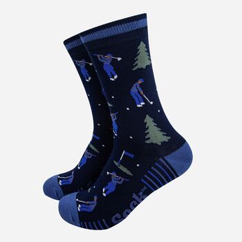 Playing Golf Bamboo Socks Gift Set For Men, 3 of 4