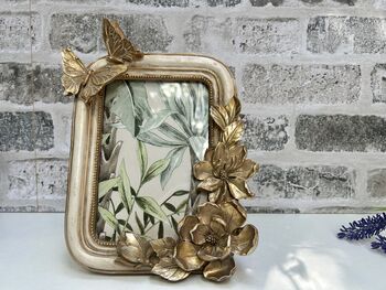 Cream And Gold Butterfly Photo Frame – 6x4 Inch Portrait, 10 of 10