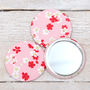 Pink Cherry Blossom Fabric Mirror And Pouch, thumbnail 2 of 4