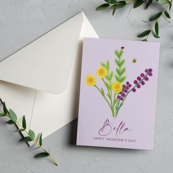 Personalised Flower Valentine's Day Card, 8 of 9