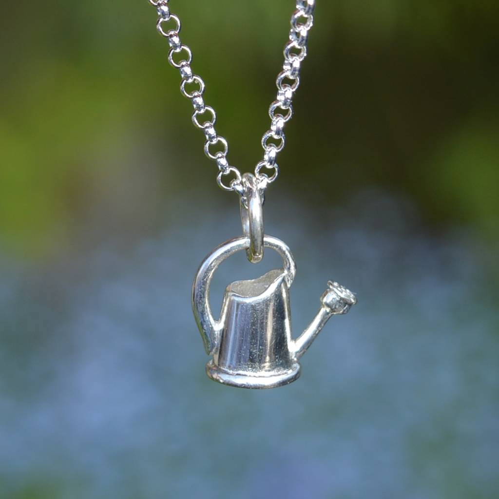 Silver Watering Can Necklace By Lily Charmed