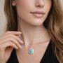 Personalised Sterling Silver Amazonite Gemstone Locket Necklace, thumbnail 2 of 9