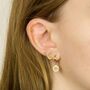 18ct Gold Plated Evil Eye Huggie Hoop Earrings, thumbnail 3 of 9