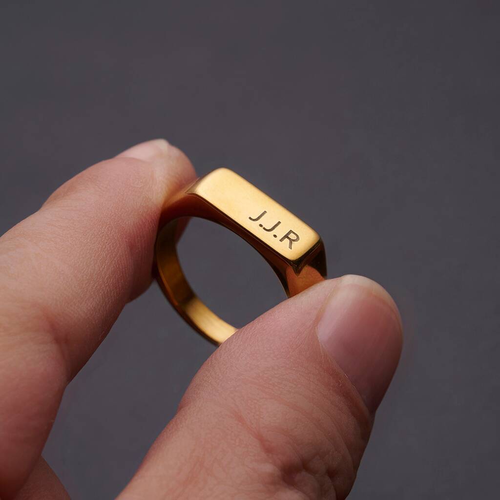Personalised 18 K Gold Signet Ring, 1 of 10